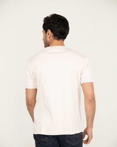 Mercerised Textured T-shirt - Vapour White
