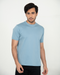 Mercerised Textured T-shirt - Smoke Blue