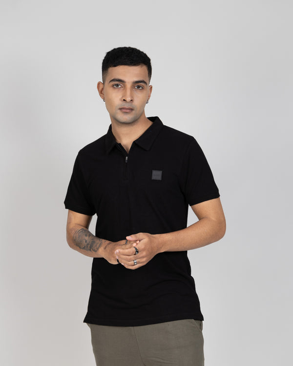 Luxury Polo T-shirt - Jet Black