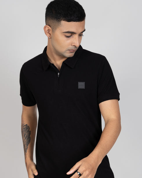 Luxury Polo T-shirt - Jet Black