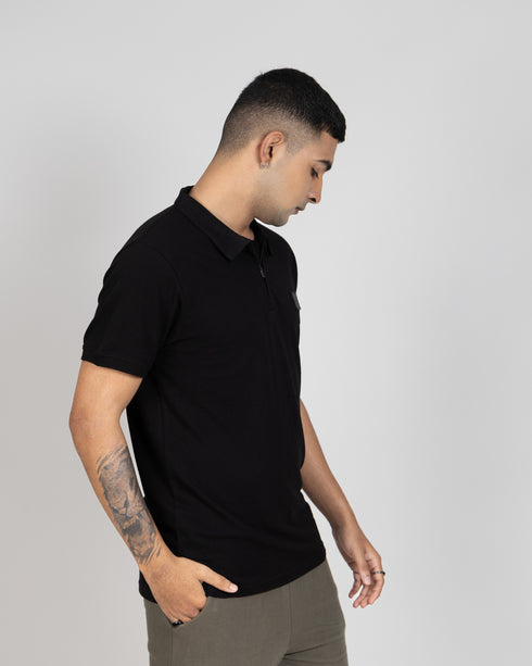 Luxury Polo T-shirt - Jet Black
