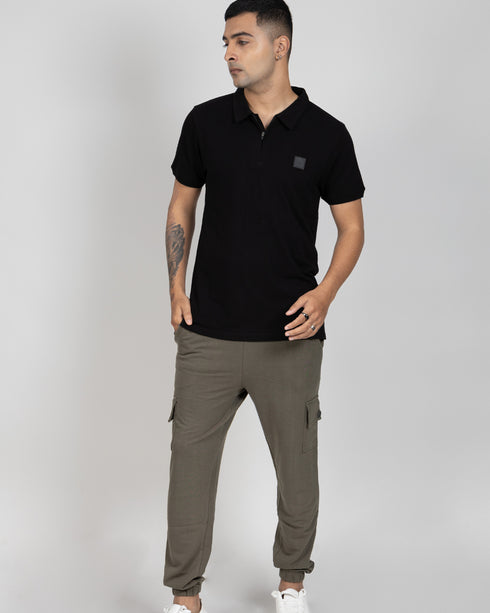 Luxury Polo T-shirt - Jet Black