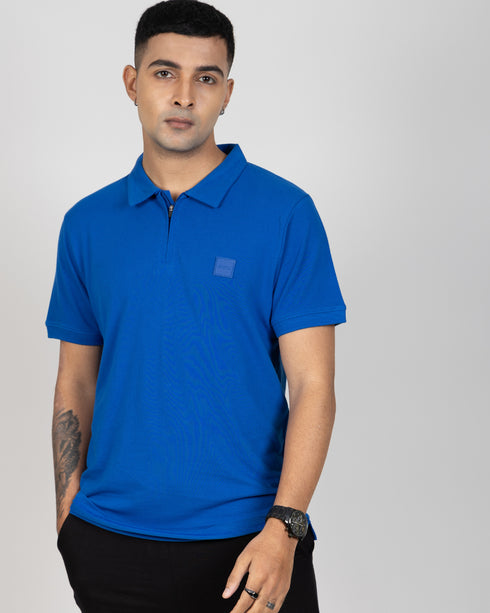 Luxury Polo T-shirt - Pacific Blue