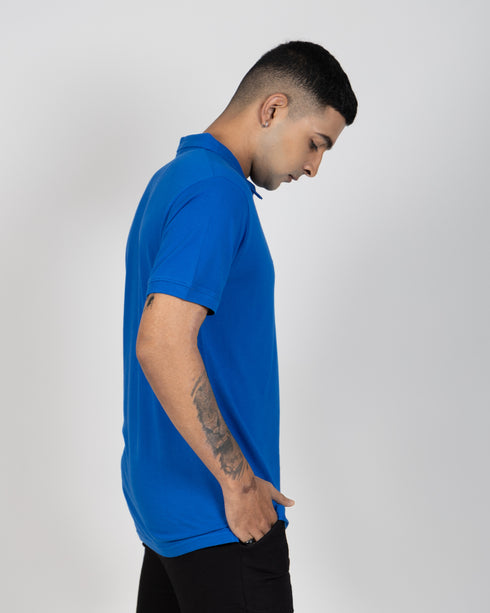 Luxury Polo T-shirt - Pacific Blue