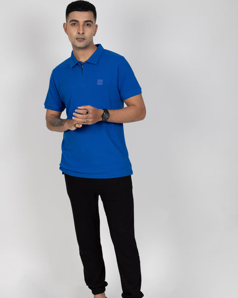 Luxury Polo T-shirt - Pacific Blue
