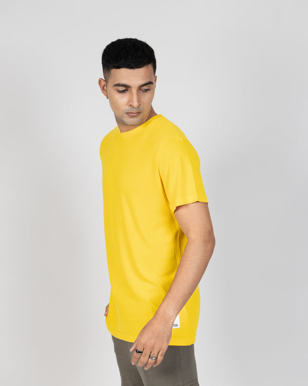 Popcorn Textured Tee - Lemon Yellow