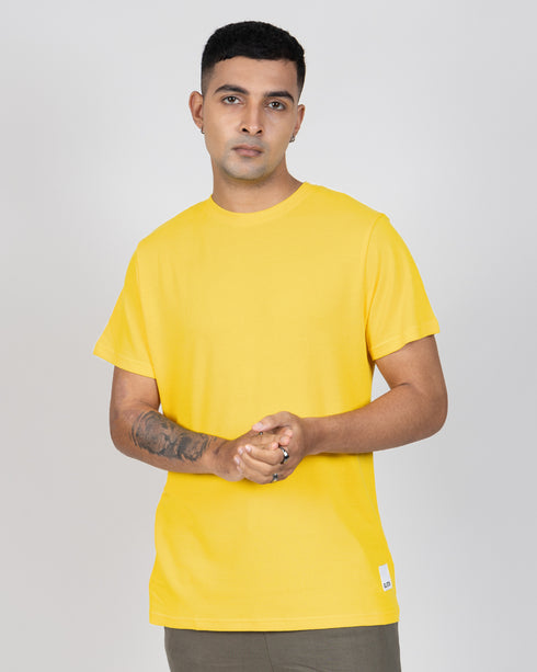 Popcorn Textured Tee - Lemon Yellow