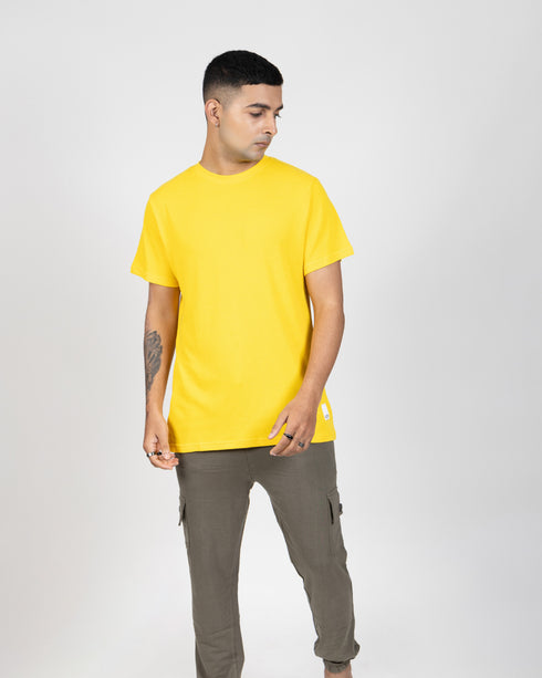Popcorn Textured Tee - Lemon Yellow