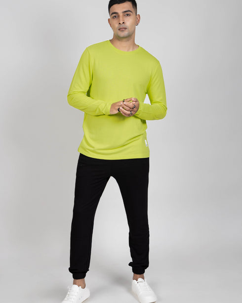 Full Sleeve Statement Tee - Acid Lime
