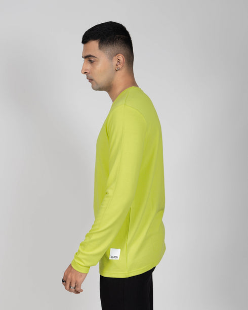 Full Sleeve Statement Tee - Acid Lime