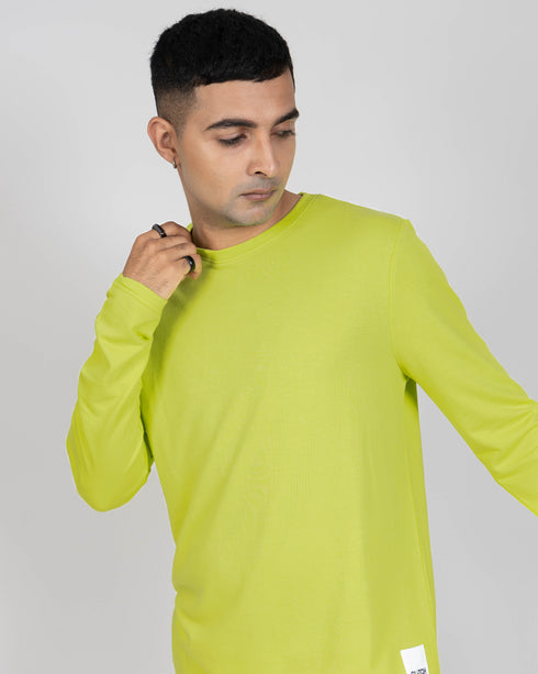 Full Sleeve Statement Tee - Acid Lime