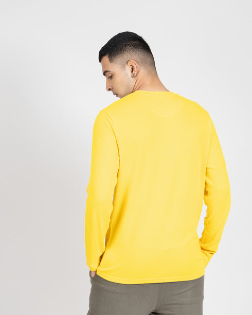 Full Sleeve Popcorn Tee - Lemon Yellow