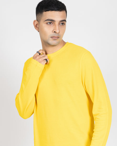 Full Sleeve Popcorn Tee - Lemon Yellow