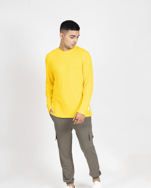 Full Sleeve Popcorn Tee - Lemon Yellow