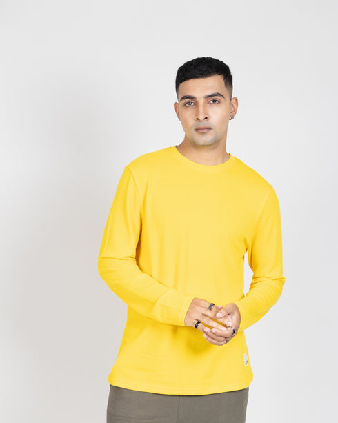 Full Sleeve Popcorn Tee - Lemon Yellow