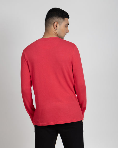Full Sleeve Popcorn Tee - Scarlet Red